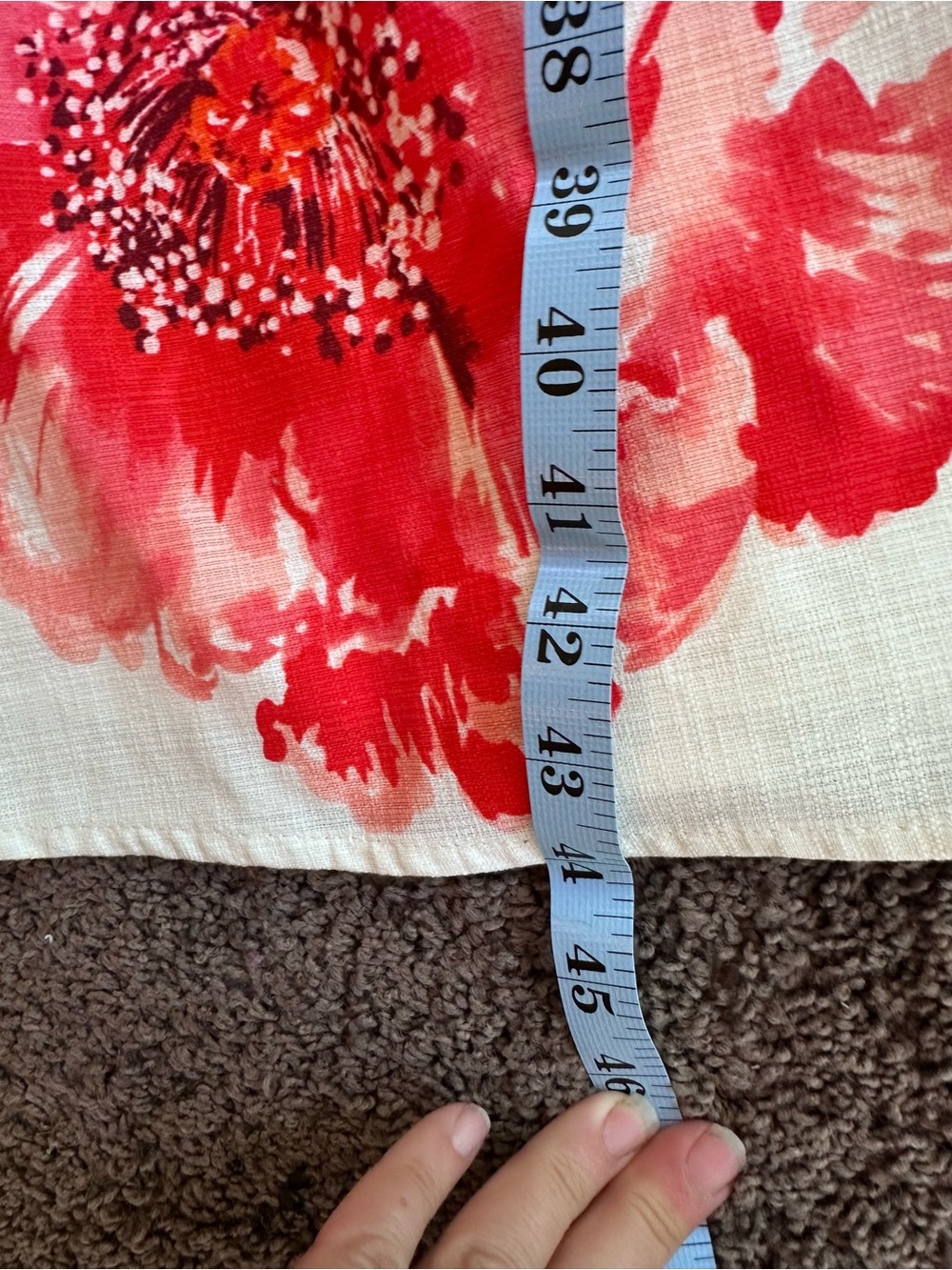 Lands End White Dress with Red Floral Print- 8 - Picture 4 of 7